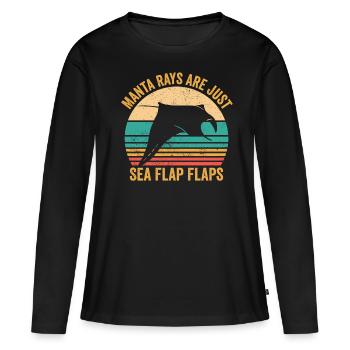 Funny manta rays stingrays are just sea - Women's Premium Organic Long Sleeve Shirt - black - Front - Julia (174cm)