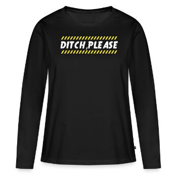 Baggerfahrer, Grabe Sachen Aus - Frauen Premium Bio Langarmshirt - Schwarz - Vorne - Julia (174cm)