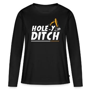 Baggerfahrer, Grabe Sachen Aus - Frauen Premium Bio Langarmshirt - Schwarz - Vorne - Julia (174cm)