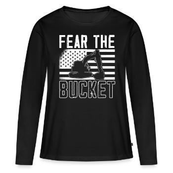 Baggerfahrer, Grabe Sachen Aus - Frauen Premium Bio Langarmshirt - Schwarz - Vorne - Julia (174cm)