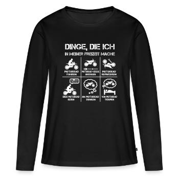 Freizeit - Motorradfahrer - Biker - Frauen Premium Bio Langarmshirt - Schwarz - Vorne - Julia (174cm)
