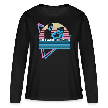Software Engineer Software Engineering Retro - Women's Premium Organic Long Sleeve Shirt - black - Front - Julia (174cm)