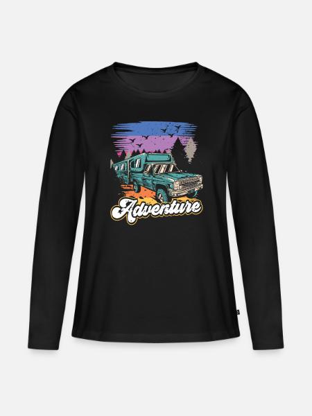 adventure - Frauen Premium Bio Langarmshirt - Schwarz