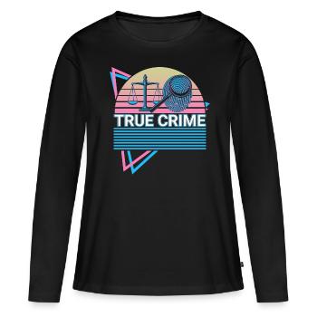 True Crime Retro - Women's Premium Organic Long Sleeve Shirt - black - Front - Julia (174cm)