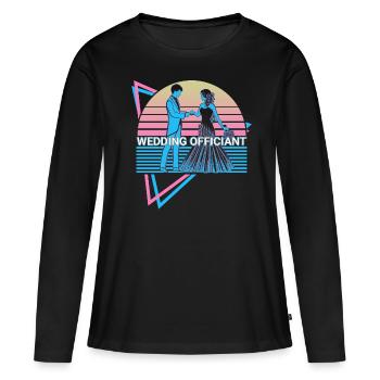 Wedding Officer Rétro - T-shirt manches longues Premium bio Femme - noir - Devant - Julia (174cm)