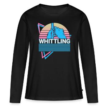 Machine à sculpter Whittler Retro - T-shirt manches longues Premium bio Femme - noir - Devant - Julia (174cm)