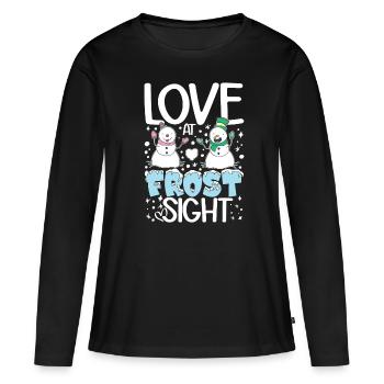 Love At Frost Sight für Männer Frauen und - Frauen Premium Bio Langarmshirt - Schwarz - Vorne - Julia (174cm)