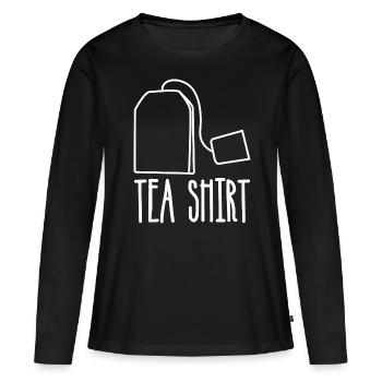Tea Cup Tea Drinker Tea Bag Tea Cup - Women's Premium Organic Long Sleeve Shirt - black - Front - Julia (174cm)