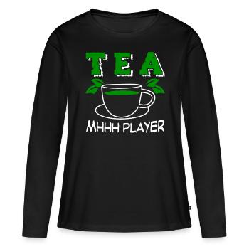 Teetrinker Tee Tasse Teamplayer Teetasse - Frauen Premium Bio Langarmshirt - Schwarz - Vorne - Julia (174cm)