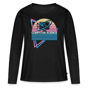Computer Science Retro - Women's Premium Organic Long Sleeve Shirt - black - Front - Julia (174cm)
