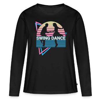 Swing Tanz Swing Tanzen Retro - Frauen Premium Bio Langarmshirt - Schwarz - Vorne - Julia (174cm)