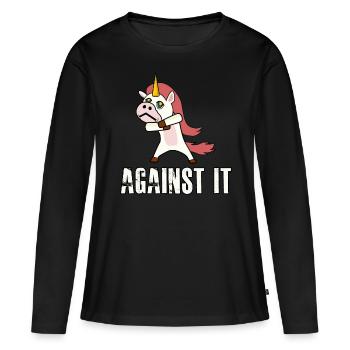 Contre le rejet de la licorne de protestation nö - T-shirt manches longues Premium bio Femme - noir - Devant - Julia (174cm)