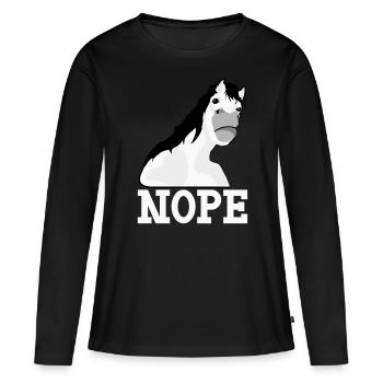 Cheval pas de rejet de protestation non contre - T-shirt manches longues Premium bio Femme - noir - Devant - Julia (174cm)