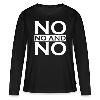 Pas de rejet de protestation - T-shirt manches longues Premium bio Femme - noir - Devant - Julia (174cm)
