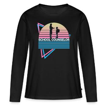 Conseiller scolaire Conseil d’école Rétro - T-shirt manches longues Premium bio Femme - noir - Devant - Julia (174cm)