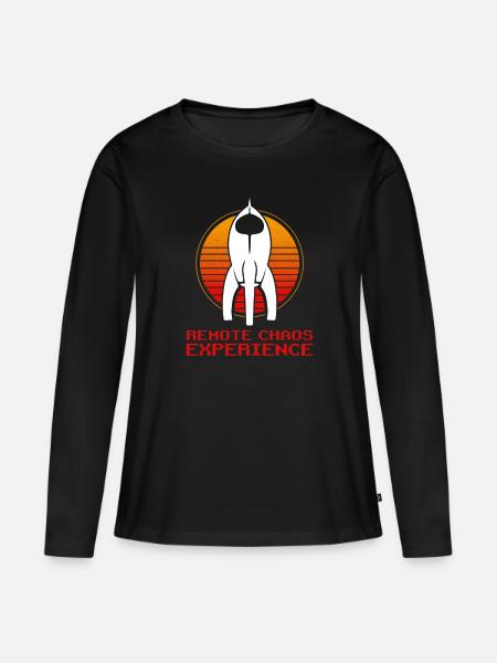 Remote Chaos Experience - Frauen Premium Bio Langarmshirt - Schwarz