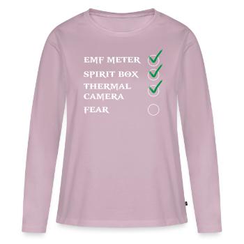 Ghost Hunter, compteur EMF, caméra thermique - T-shirt manches longues Premium bio Femme - rose poudré - Devant - Julia (174cm)