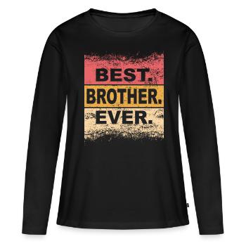 Großer Bruder Familie Mama - Frauen Premium Bio Langarmshirt - Schwarz - Vorne - Julia (174cm)