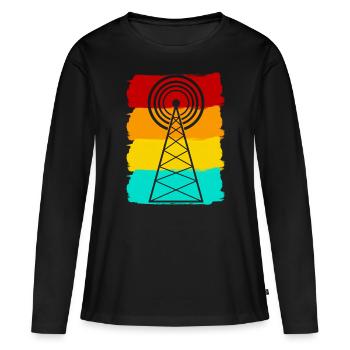 Amateurfunker Antenne Amateurfunk - Frauen Premium Bio Langarmshirt - Schwarz - Vorne - Julia (174cm)