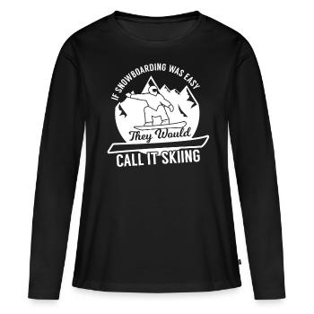 Snowboarder, Snowboarden - Frauen Premium Bio Langarmshirt - Schwarz - Vorne - Julia (174cm)