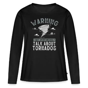 Météorologue, météorologue, prévisions météorologiques - T-shirt manches longues Premium bio Femme - noir - Devant - Julia (174cm)