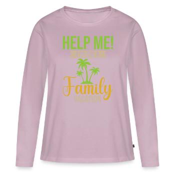 Family Vacation 2023 - Help Me I'm On A Family Vac - Frauen Premium Bio Langarmshirt - Altrosa - Vorne - Julia (174cm)
