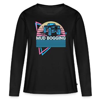 Boue Embourbage Rétro - T-shirt manches longues Premium bio Femme - noir - Devant - Julia (174cm)
