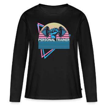 Personal Trainer Retro - Women's Premium Organic Long Sleeve Shirt - black - Front - Julia (174cm)