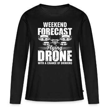 Drones, drones, drones volants - T-shirt manches longues Premium bio Femme - noir - Devant - Julia (174cm)
