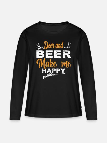 Jäger Jagt.Hirsch Geschenkidee - Frauen Premium Bio Langarmshirt - Schwarz