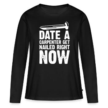 Charpentier, charpentier - T-shirt manches longues Premium bio Femme - noir - Devant - Julia (174cm)