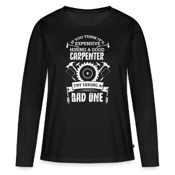 Charpentier, charpentier - T-shirt manches longues Premium bio Femme - noir - Devant - Julia (174cm)