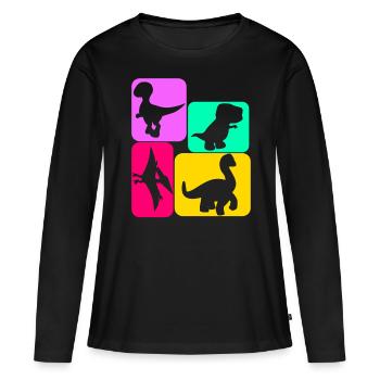 Dinosaur Little Dinosaur Dinosaur - Women's Premium Organic Long Sleeve Shirt - black - Front - Julia (174cm)