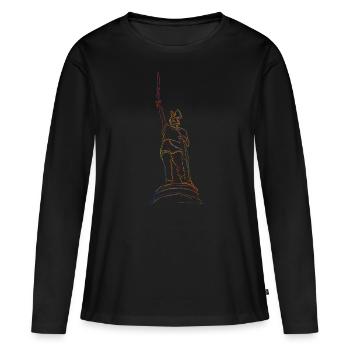 Hermannsdenkmal Detmold Teuteburger Wald - Frauen Premium Bio Langarmshirt - Schwarz - Vorne - Julia (174cm)