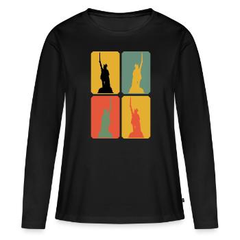 Hermann Monument Teuteburg Forest - T-shirt manches longues Premium bio Femme - noir - Devant - Julia (174cm)