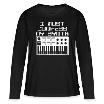 Synthétiseur Synthétiseur Synthétiseurs de musique - T-shirt manches longues Premium bio Femme - noir - Devant - Julia (174cm)