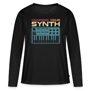 Synthétiseur Synthé Joke Synthétiseurs - T-shirt manches longues Premium bio Femme - noir - Devant - Julia (174cm)