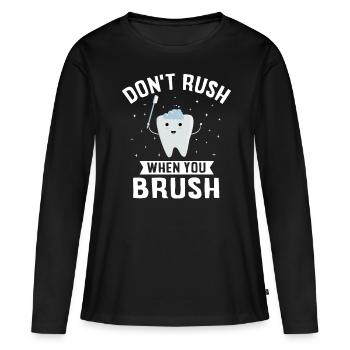 Technicien dentaire, cadre dentaire, hygiéniste dentaire - T-shirt manches longues Premium bio Femme - noir - Devant - Julia (174cm)