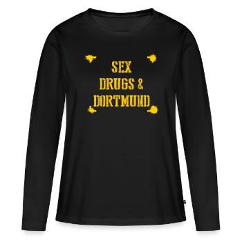 Dortmunder Spruch Dortmund - T-shirt manches longues Premium bio Femme - noir - Devant - Julia (174cm)