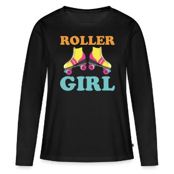 Roller Skating - Roller Girl - T-shirt manches longues Premium bio Femme - noir - Devant - Julia (174cm)