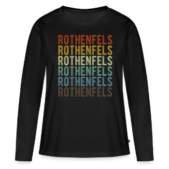 Rothenfels Town Retro Vintage - T-shirt manches longues Premium bio Femme - noir - Devant - Julia (174cm)