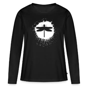 Libellule insectes Libellules Libellules - T-shirt manches longues Premium bio Femme - noir - Devant - Julia (174cm)