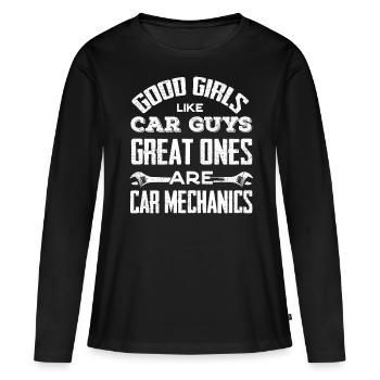 Automechaniker, Mechaniker, Automechaniker - Frauen Premium Bio Langarmshirt - Schwarz - Vorne - Julia (174cm)