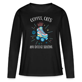 Roller - T-shirt manches longues Premium bio Femme - noir - Devant - Julia (174cm)