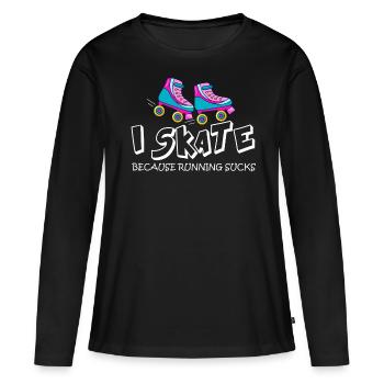 Roller - T-shirt manches longues Premium bio Femme - noir - Devant - Julia (174cm)