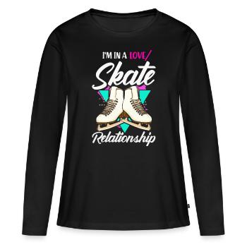 Roller - T-shirt manches longues Premium bio Femme - noir - Devant - Julia (174cm)