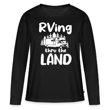 Motorhome Camping - Women's Premium Organic Long Sleeve Shirt - black - Front - Julia (174cm)