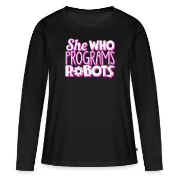 Robotics, Robotics Engineer - Women's Premium Organic Long Sleeve Shirt - black - Front - Julia (174cm)