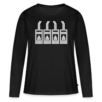 Poêle à foyer Poêle à bois - T-shirt manches longues Premium bio Femme - noir - Devant - Julia (174cm)
