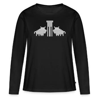 Jägerin Jagd Wildschwein Keiler Jäger - Frauen Premium Bio Langarmshirt - Schwarz - Vorne - Julia (174cm)